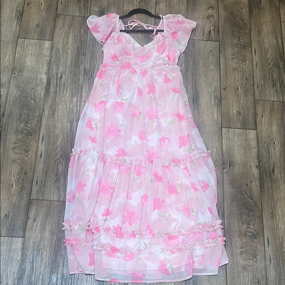 Floral Pink Maxi Dress